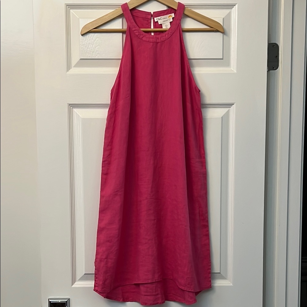Pink linen Sleeveless Dress